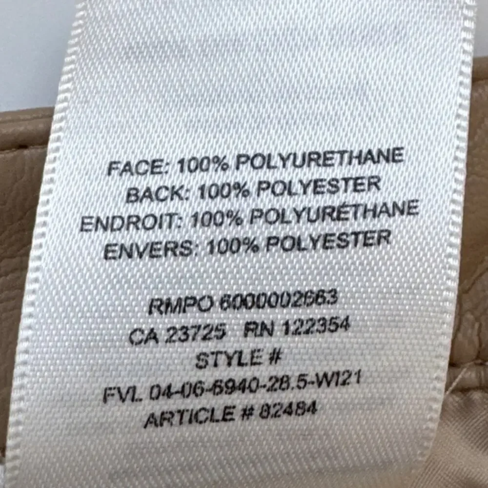Aritzia Wilfred Melina Pant Saville Tan Vegan Leather High Rise Straight Leg 6